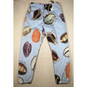 Denim Tears Cowrie Shell Sweatpants Light Blue Mens Large NWT All Over Print
